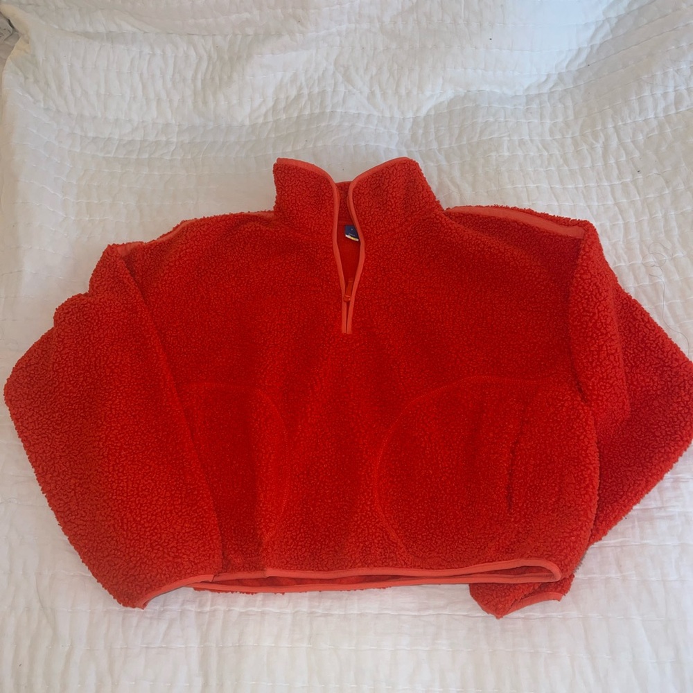 Cozy Red Fleece Pullover